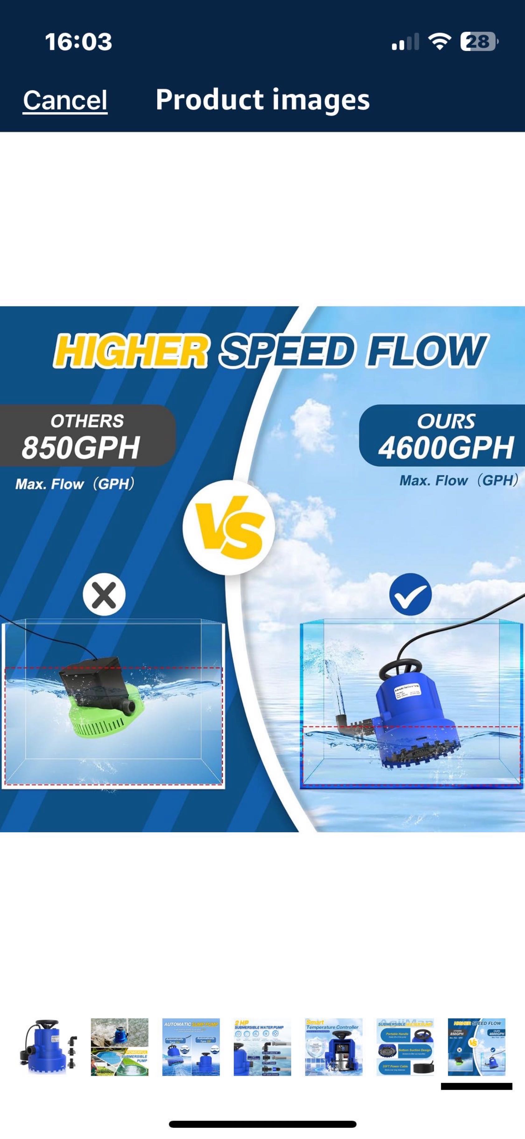 4600GPH自动潜水水泵，用于游泳池排水，带33英尺电源线的除水泵，用于洪水地区，洪水房屋地下室，游泳池， - 6