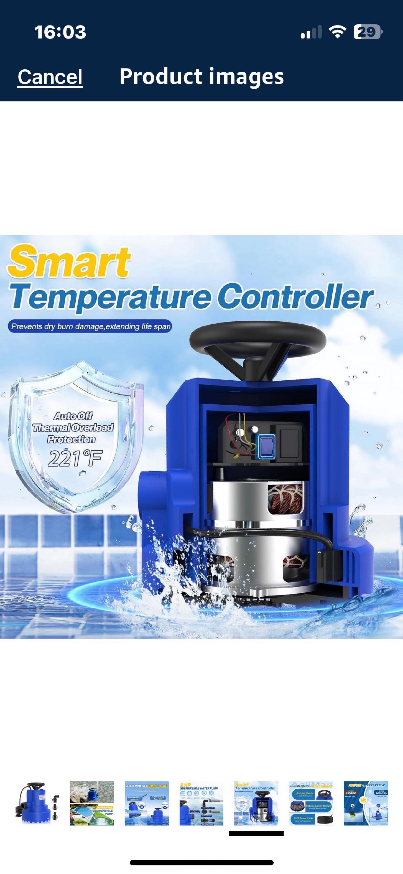 4600GPH自动潜水水泵，用于游泳池排水，带33英尺电源线的除水泵，用于洪水地区，洪水房屋地下室，游泳池， - 4