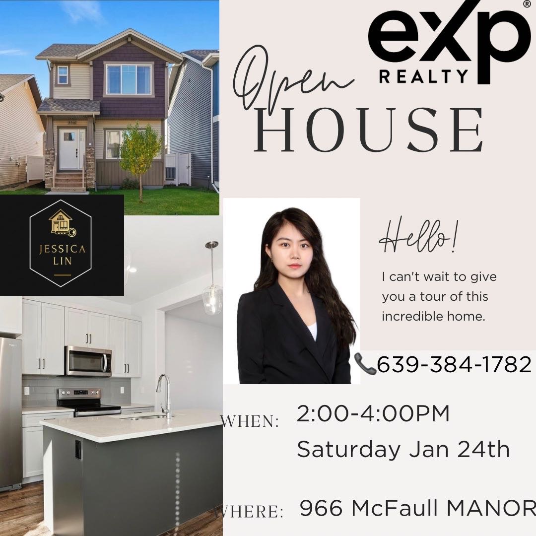 OPEN HOUSE 开放参观 时间：周六1月24日 2:00-4:00PM 地点：966 McFaull MANOR Brighton 2021年建，3房3卫双车库独立屋。地下室部分装修