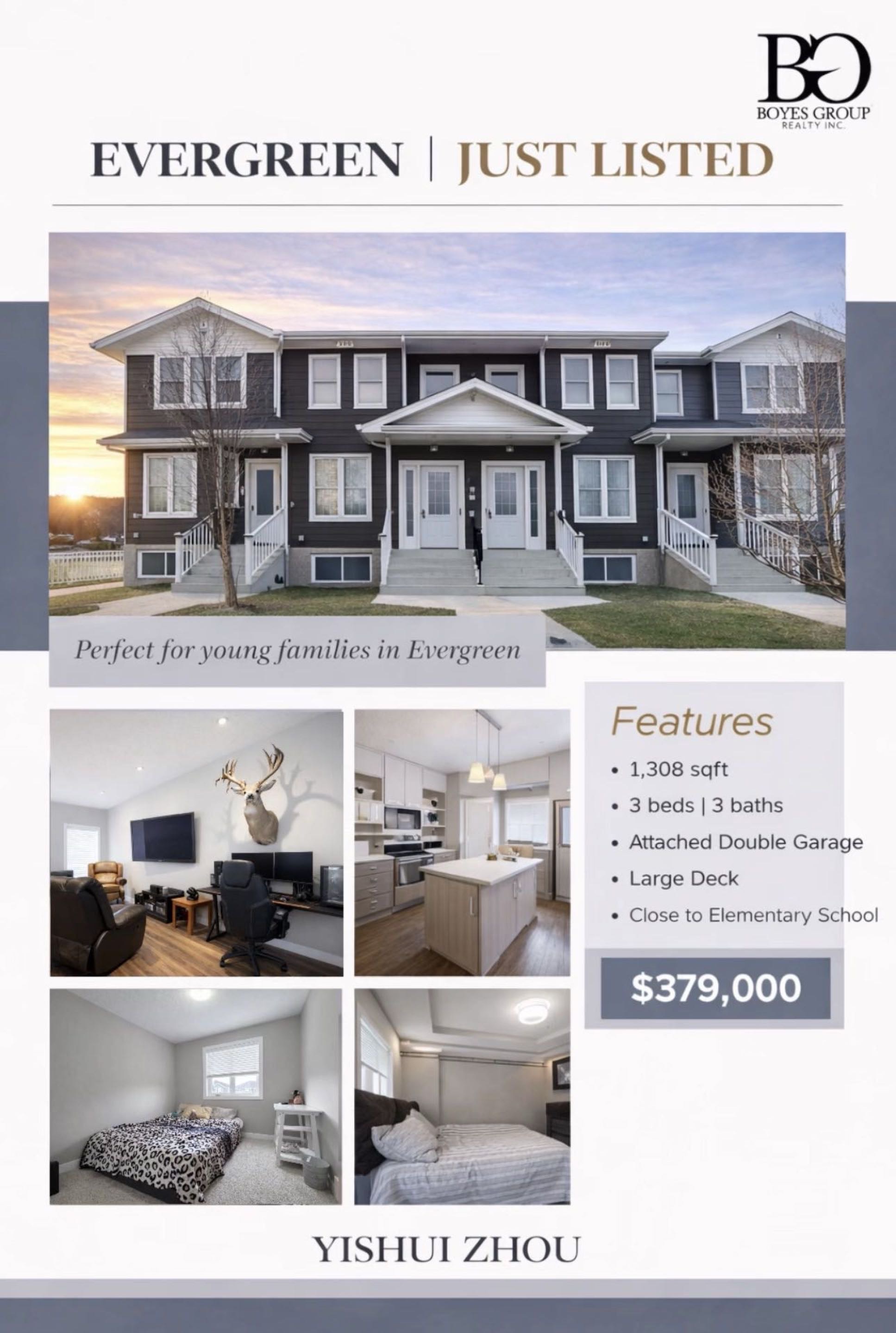 Evergreen联排出售-$379,000