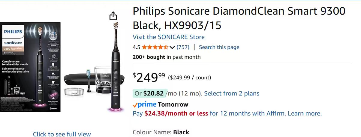 全新未开封飞利浦电动牙刷9300