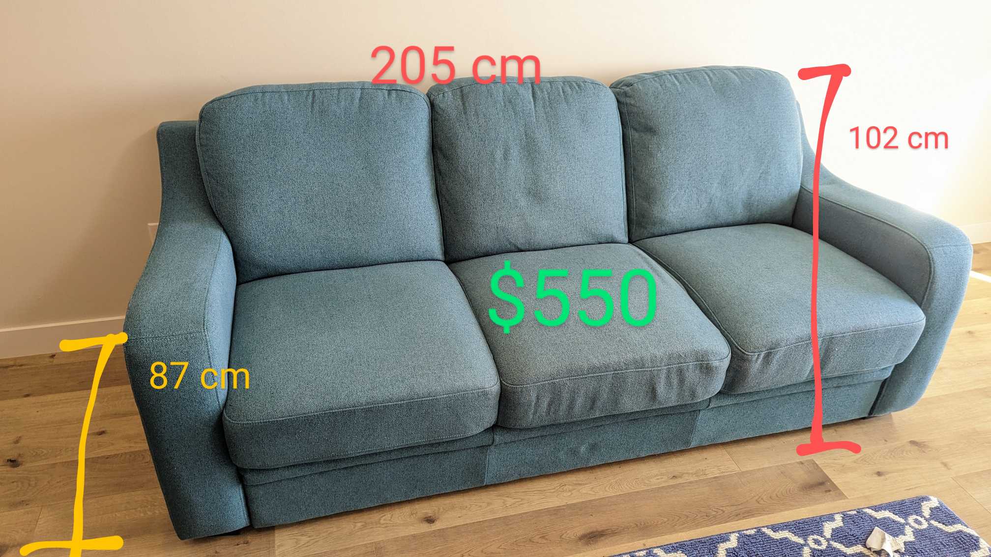 三人沙發，使用一年內傢俱，自取