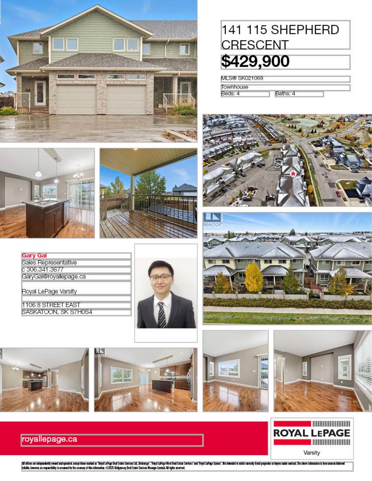 Public Open House公众开放看房 141-115 Shepherd Cres  10月18日 周六 2-4 PM Gary Gai或者同事Dominic Parent会在此迎接🙏  ————————- Willowgrove小学步行百米端户联排别墅出售！，面积约 - 3