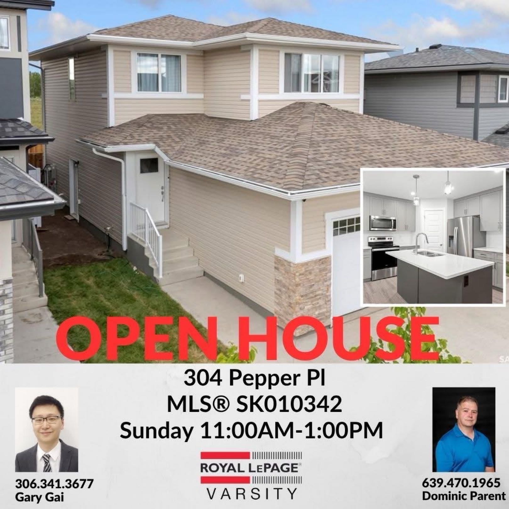 Public Open House公众开放看房 304 Pepper Pl 7月6日 周日 11-1 PM Gary Gai或者同事Dominic Parent会在此迎接🙏
