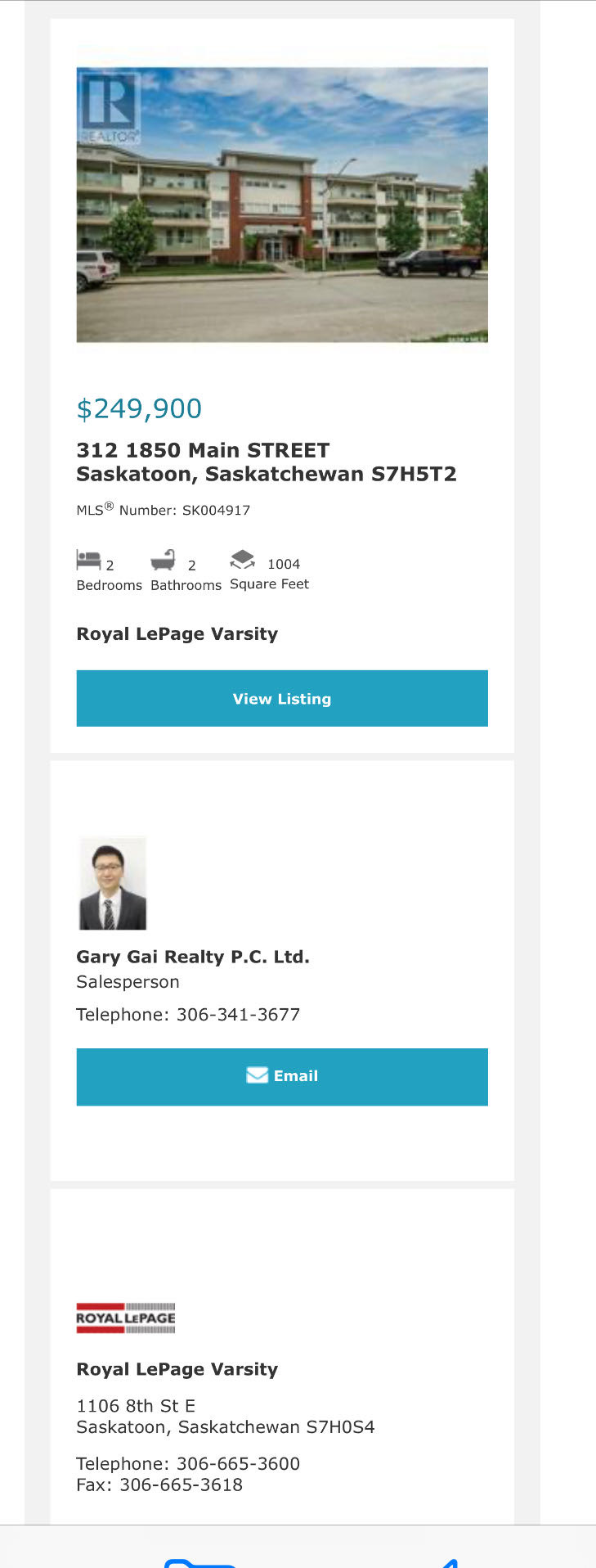 步行至8街Grosvenor Park小区顶楼公寓出售！安静顶层两室两卫户型，配地下车位。楼内安静整洁，品质优良，配备电梯及宽敞娱乐室。地理位置优越，邻近萨斯喀彻温大学、八街商业区、公园及生活设施。  公寓采用开放式布局，大面积窗户，居住面积超1000平方英尺，整体中性色调。含两 - 2