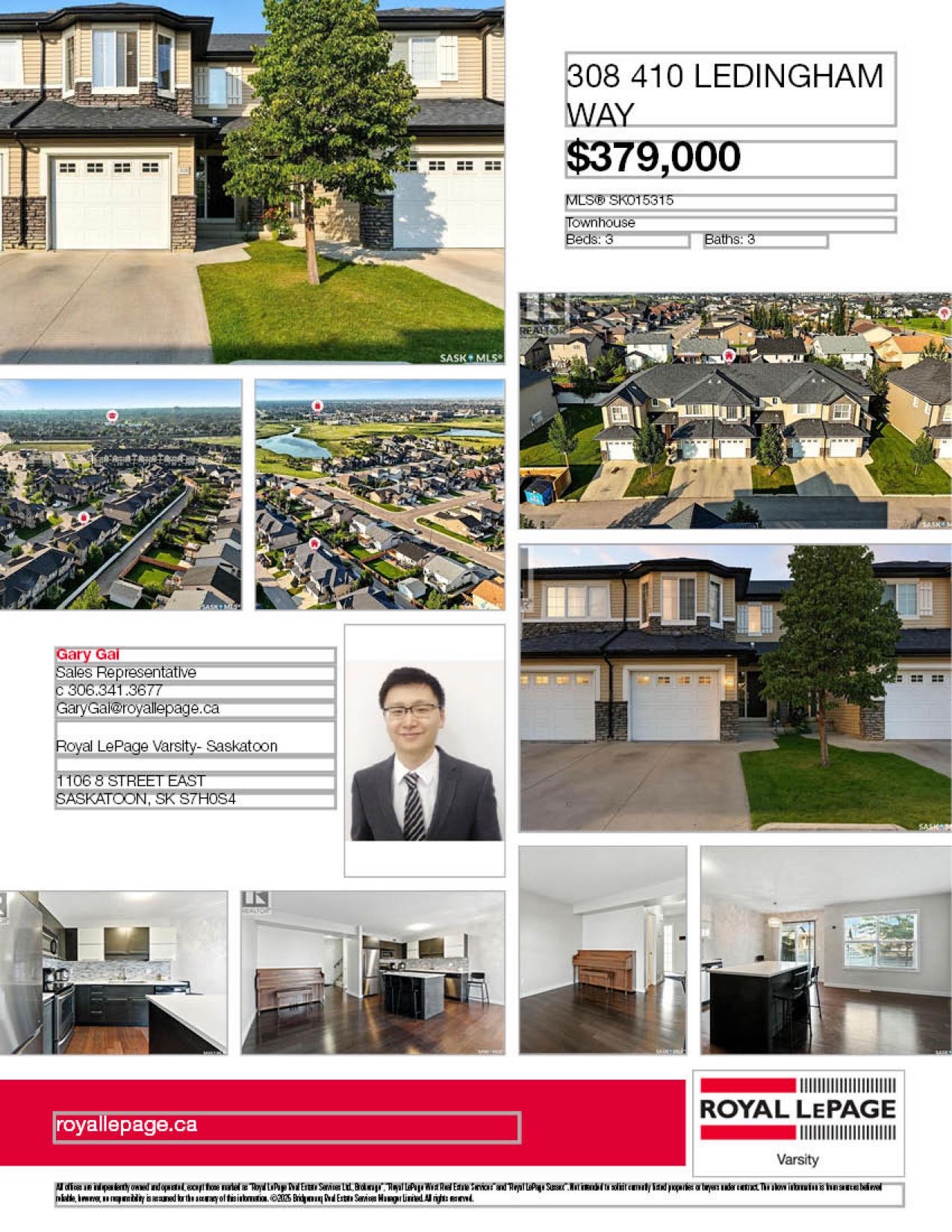 Rosewood小区3房3卫好保养联排出售。位置便利，靠近学校、公园、购物区、Circle Drive、8街、高尔夫球场及所有设施。明亮、高档装修，主层开放式设计，客厅全好采光，实木地板，现代风厨房配有大理石台面和不锈钢电器。二楼三个宽敞卧室，主卧配有超大飘窗和步入式衣帽间，以及