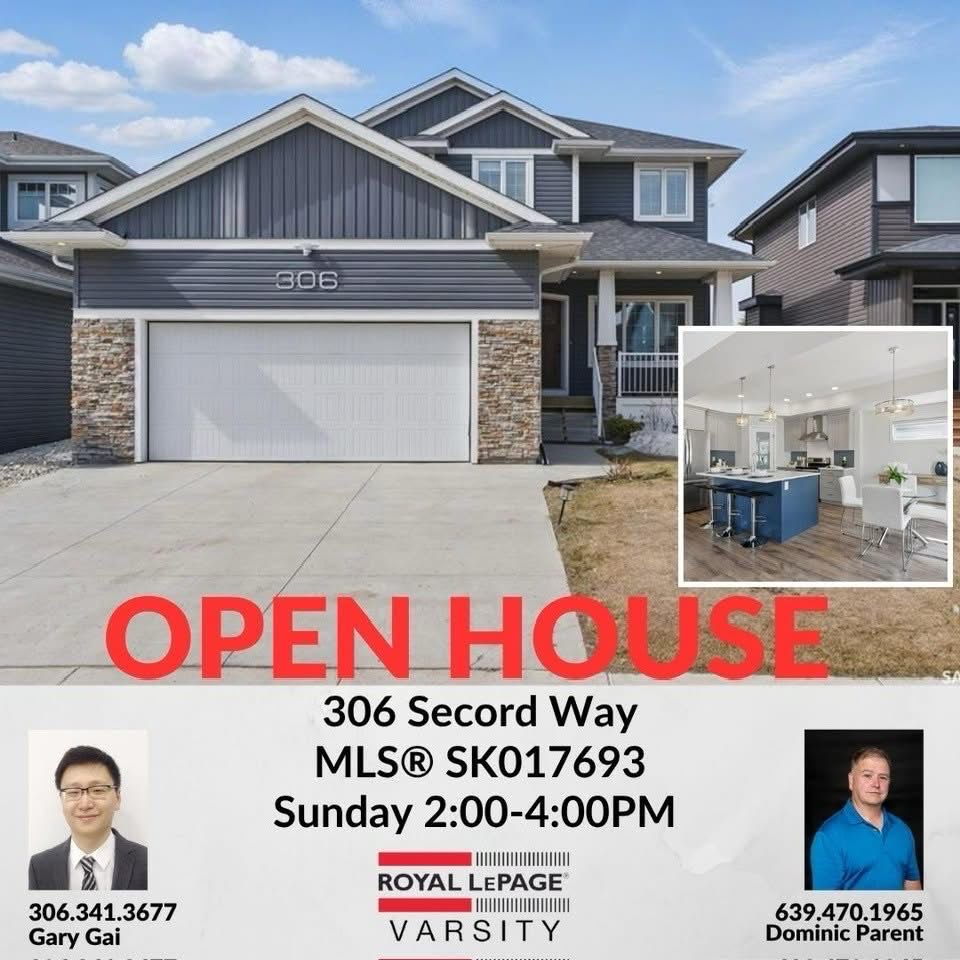 Public Open House公众开放看房 306 Secord Way 10月26日 周日 2:00-4:00PM Gary Gai或者同事Dominic Parent会在此迎接🙏