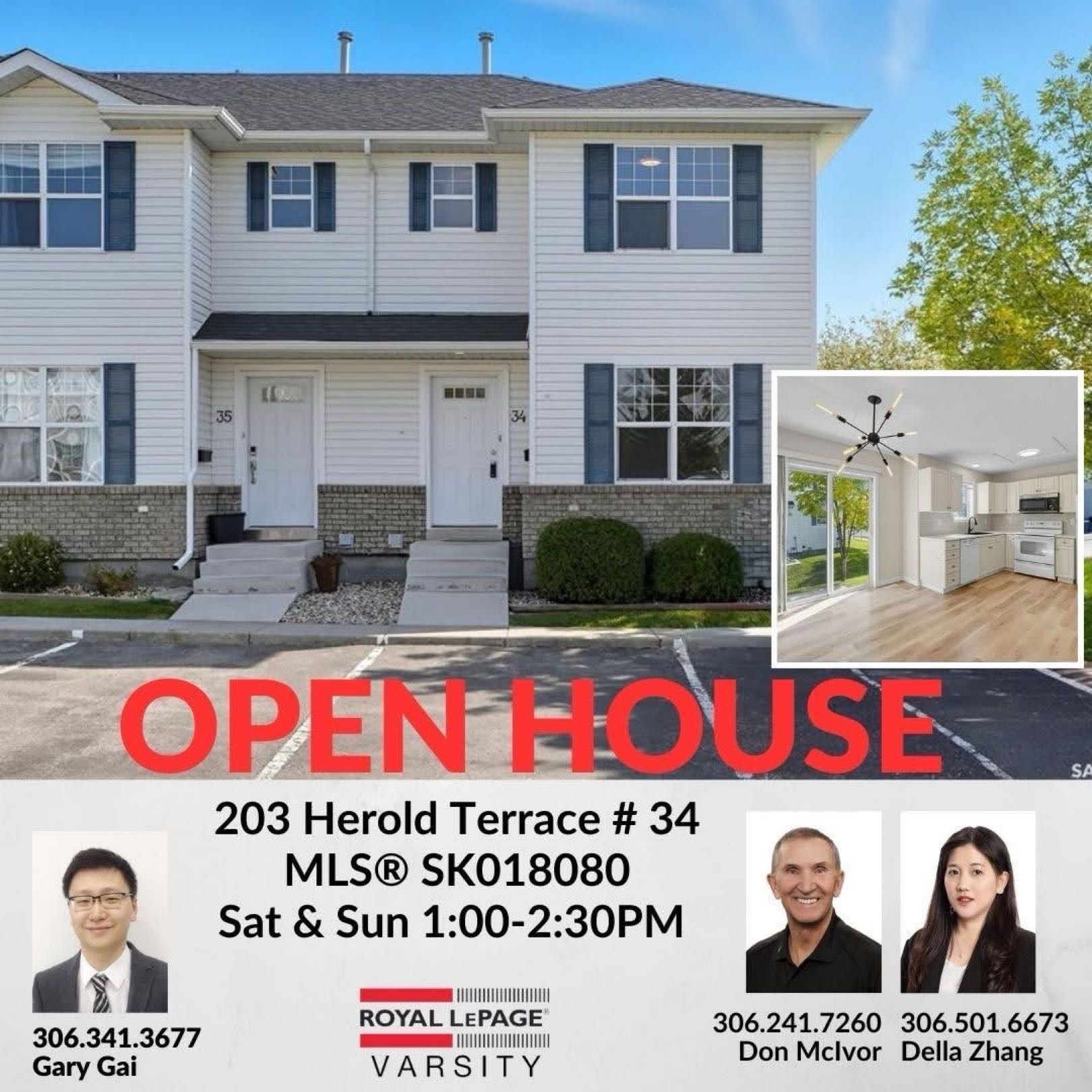 Public Open House公众开放看房 34-203 Herold Terr 9月20日21日 周六周日1:00-2:30PM Gary Gai或者同事Della Zhang会在此迎接🙏 ————— Lakewood小区新装修边户3房联排出售！安静边户紧邻大绿地且多路边