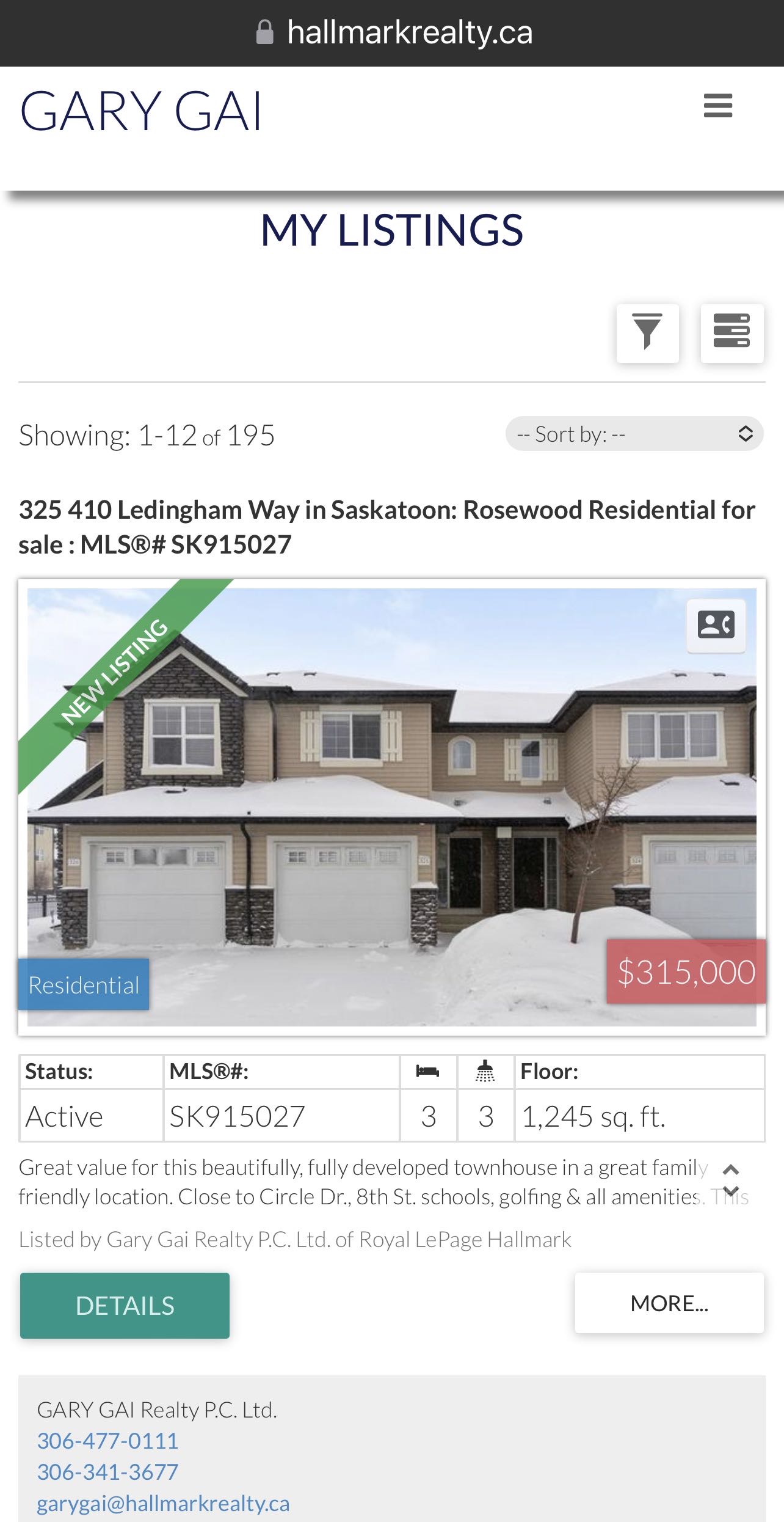 Rosewood小区1245尺 3房3卫地下室装修安静联排出售。2011年建，近小学，购物，公园。高档装修，好采光，实木地板，大理石台面，现代橱柜，不锈钢家电。二楼3个大房间尺寸足，主卧带步入式衣柜。两个卧室的窗户可以看到公园湖景，地下室完全装修有一个大家庭厅一个独立洗手间。另有 - 3