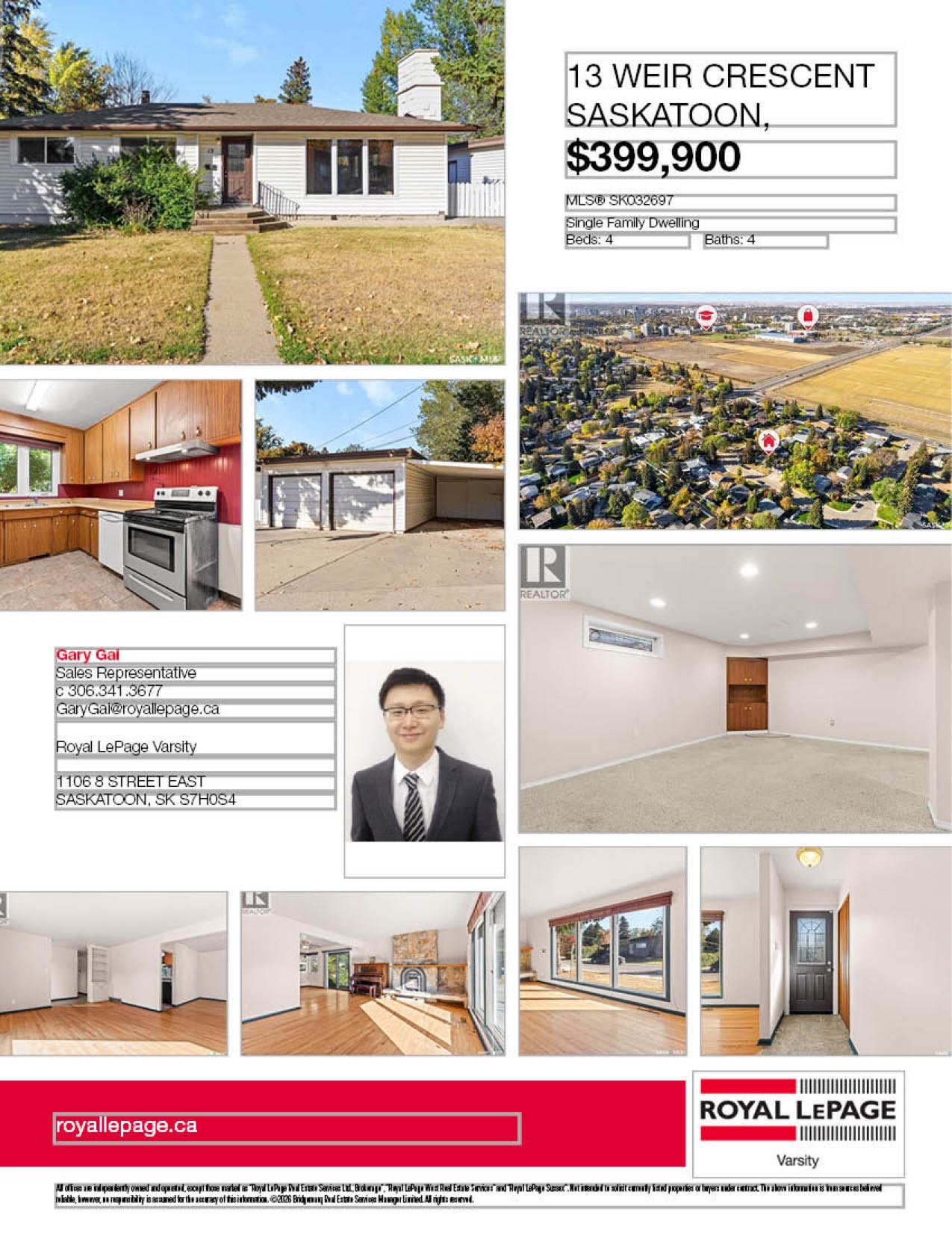 Greystone Heights小区1310尺4房4卫平层独立屋出售。优质地段靠近萨大，中小学校、公园、8街商圈，生活便利。房屋宽敞，占地面积大。主层客厅、餐厅及卧室采用L型布局，铺设橡木实木地板；厨房、走廊及主浴室为瓷砖地面。主卧带两件式卫生间，壁炉已改为燃气壁炉。地下室独立