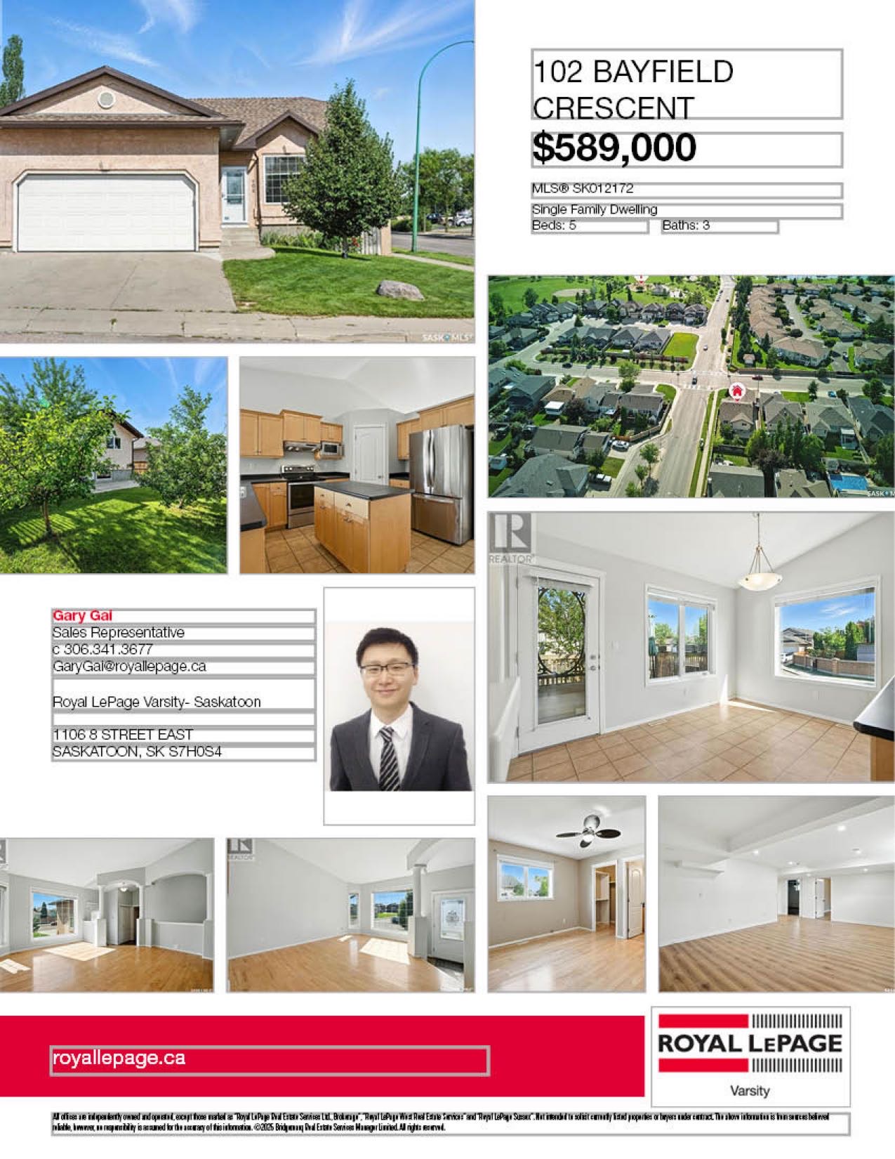 102 Bayfield Cres 8月2日 周六 2-4 PM Gary Gai和同事Dominic Parent会在此迎接🙏 ————— Briarwood小区5房3卫独立屋出售！中心地带。建于 2003 年，位置优越，距离 Briarwood 湖及附近的游乐场和喷水公园 - 2