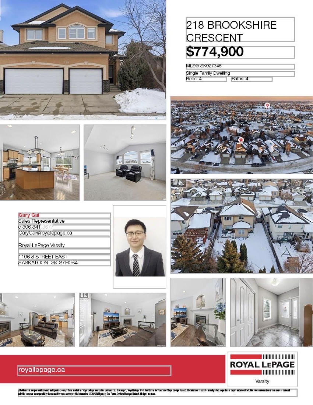 Public Open House公众开放看房 218 Brookshire Cres 2月1日 周日2-4PM Gary Gai或者同事Dominic Parent会在此迎接🙏 ————— Briarwood小区高能效认证前样板间三车库独立屋出售！2011尺2004年建位于安 - 2