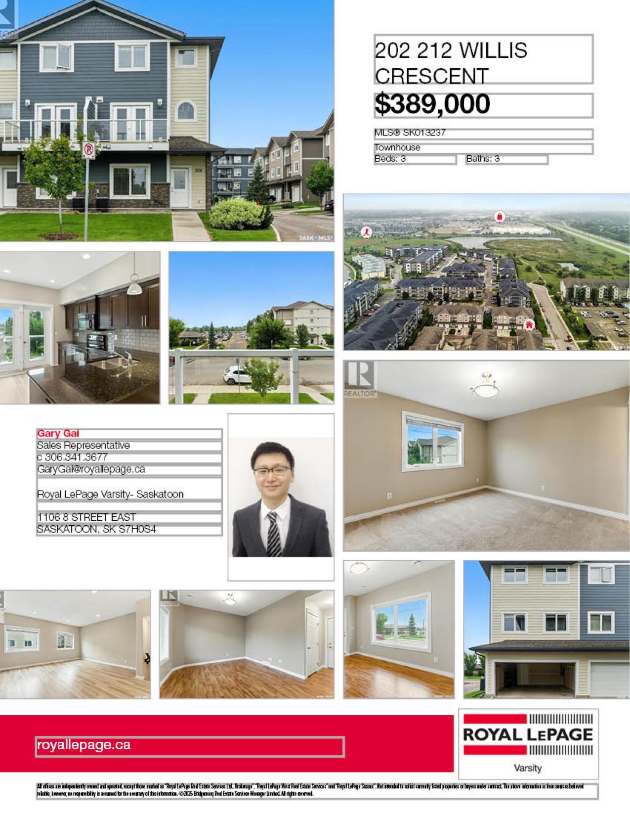 Stonebridge安静边户双车库1700尺联排出售。端户单位！全新地板！高端宽敞联排别墅拥有三间大卧室和2.5间浴室，地上面积超过1700平方英尺！步行即可到达小学、Stonebridge Plaza、沃尔玛、餐厅、风景优美的公园及儿童游乐场。开放式布局设计，前两层层高为9英