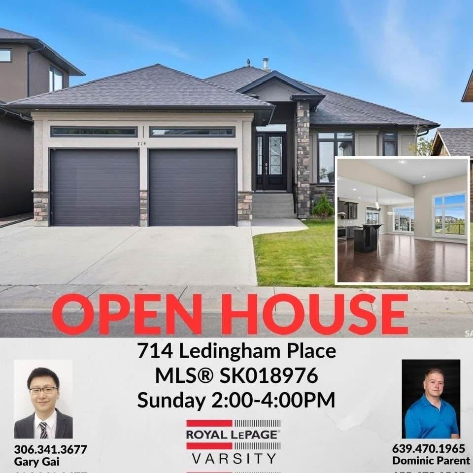 Public Open House公众开放看房 714 Ledingham Pl 10月12日 周日 2-4PM Gary Gai或者同事Dominic Parent会在此迎接🙏