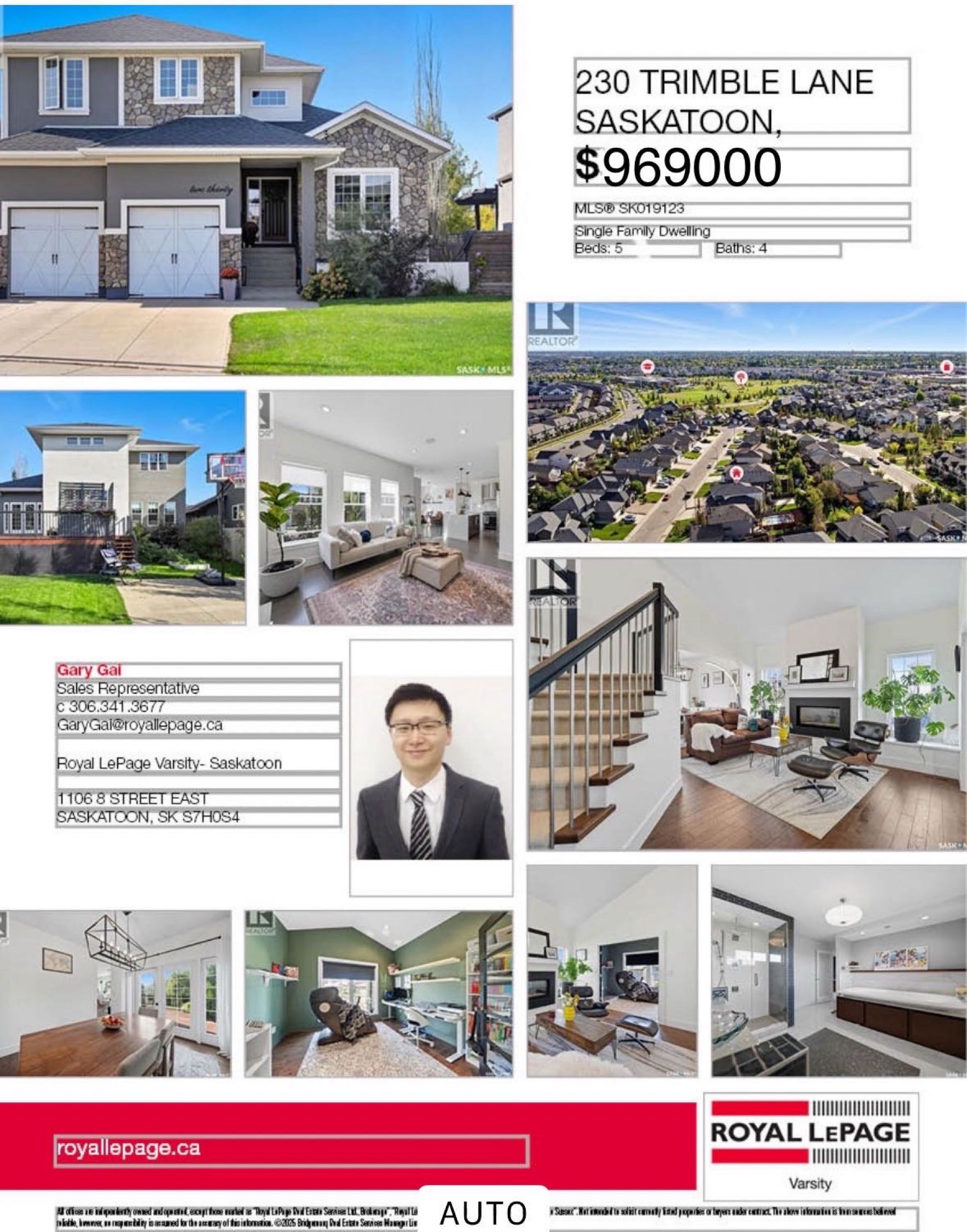 Public Open House公众开放看房 230 Trimble Lane 10月25日 周六 2:00-4PM Gary Gai或者同事Dominic Parent会在此迎接🙏 - 2