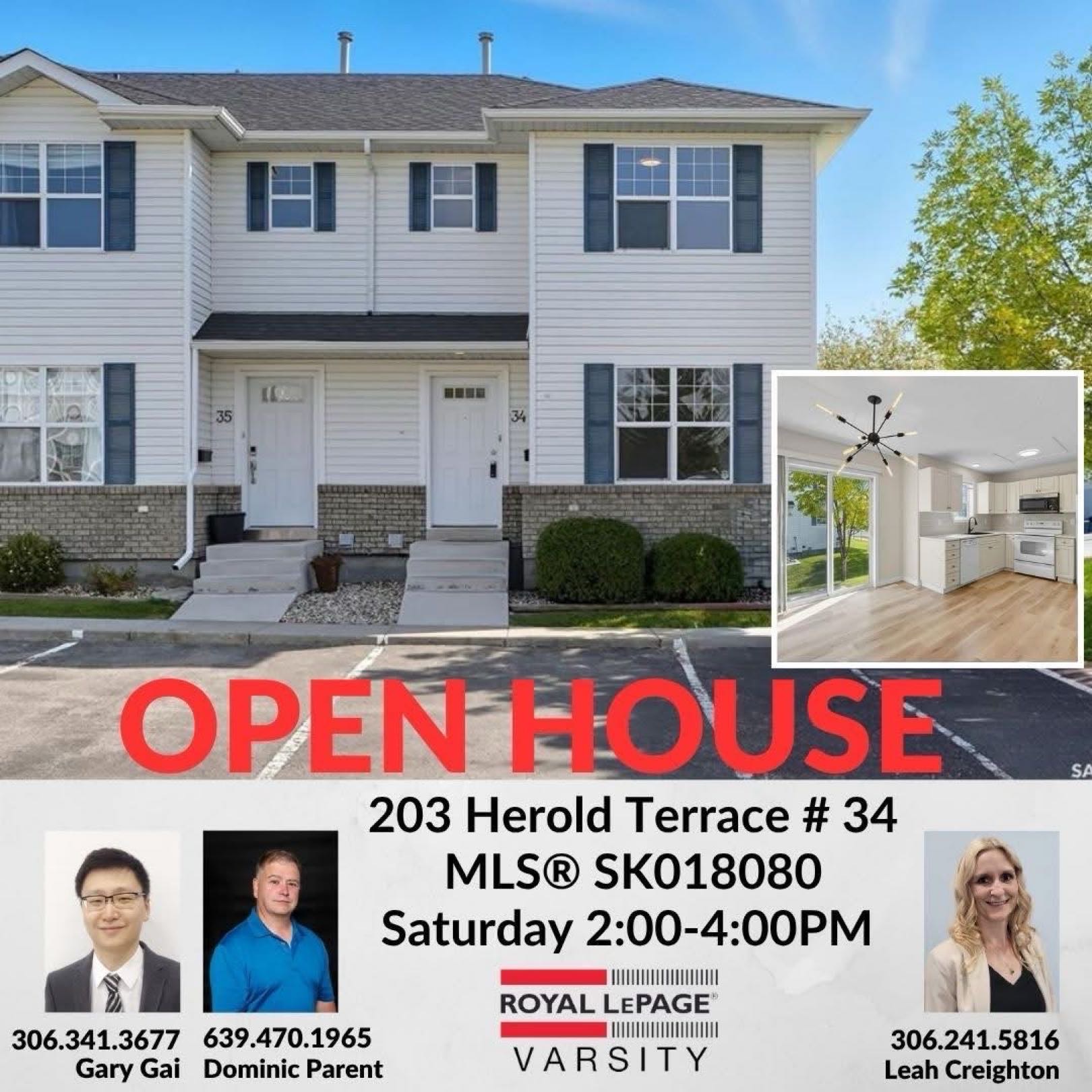 Public Open House公众开放看房 34-203 Herold Terr 11月8日周六2-4PM Gary Gai或者同事Dominic Parent会在此迎接🙏 ————— Lakewood小区新装修边户3房联排出售！安静边户紧邻大绿地且多路边停车位。设有三间卧