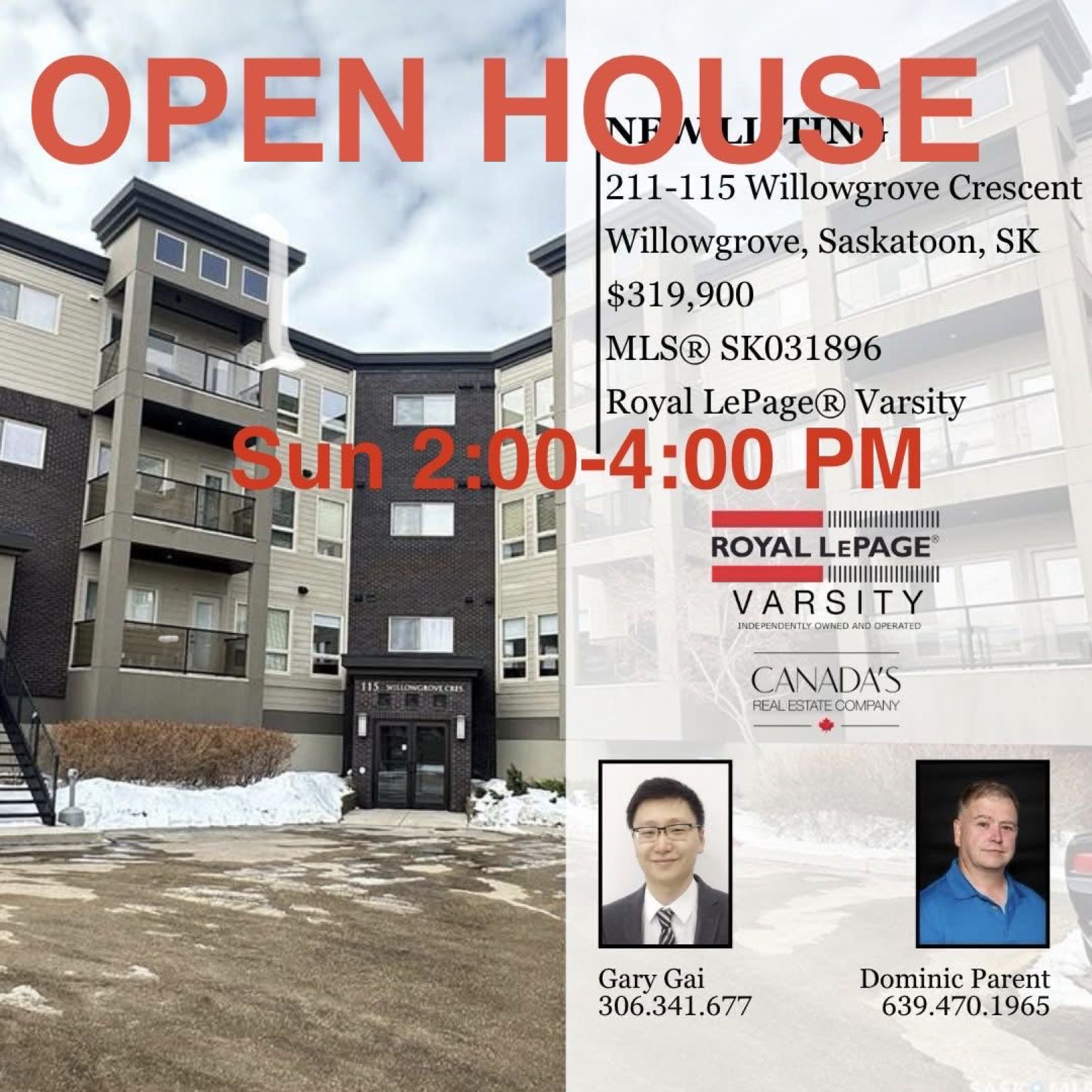 Public Open House公众开放看房 211-115 Willowgrove Cres 4月5日 周日 2:00-4:00PM Gary Gai或者同事Dominic Parent会在此迎接🙏 ————— Willowgrove小区二楼两卧两卫公寓出售！设计精美，地理