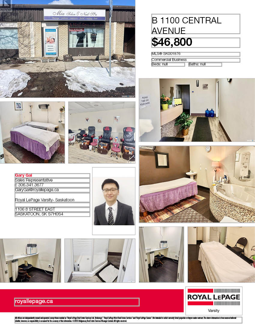 萨斯卡通市高流量区域全方位美容服务，涵盖按摩、足部护理、美甲、脱毛及美发业务。