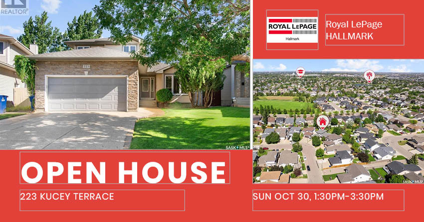 Public Open House公众开放看房 223 Kucey Terrace 10月30日 周六1:30-3:30PM  Gary Gai或者同事Don Remizowski 会在此迎接🙏 - 2