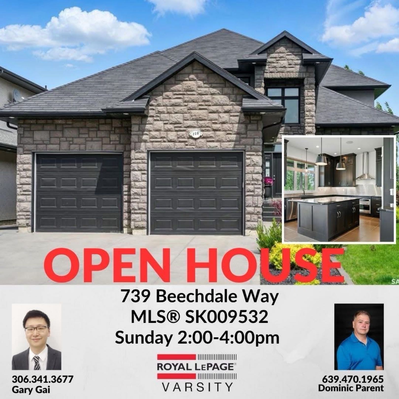 Public Open House公众开放看房 739 Beechdale Way  8月10日 周日2:00-4:00PM Gary Gai或者同事Dominic Parent会在此迎接🙏  ————————- Briarwood背靠公园步出式独立屋出售！视野开阔，整栋房屋共