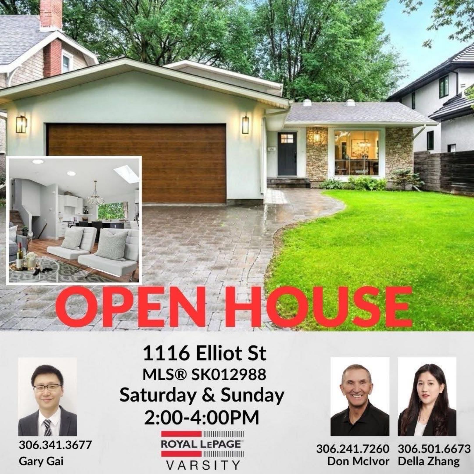 Public Open House公众开放看房 1116 Elliott St 10月4 &5日周六周日2-4PM Gary Gai或者同事Della Zhang会在此迎接🙏