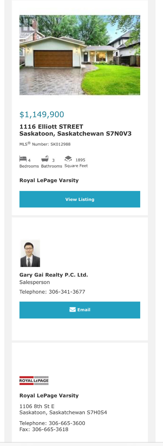 大学区Varsity View核心地段翻新四错层独立屋，R2地块宽50英尺，总面积约2000平方英尺，距离萨斯喀彻温大学仅一个街区，靠近河边，交通便利。房屋内外已全面翻新，配有PVC新窗、仿木车库门、真石装饰、压印石车道和全屋地下喷灌系统（包括草坪、灌木和人行道外侧绿化带）。南向 - 3