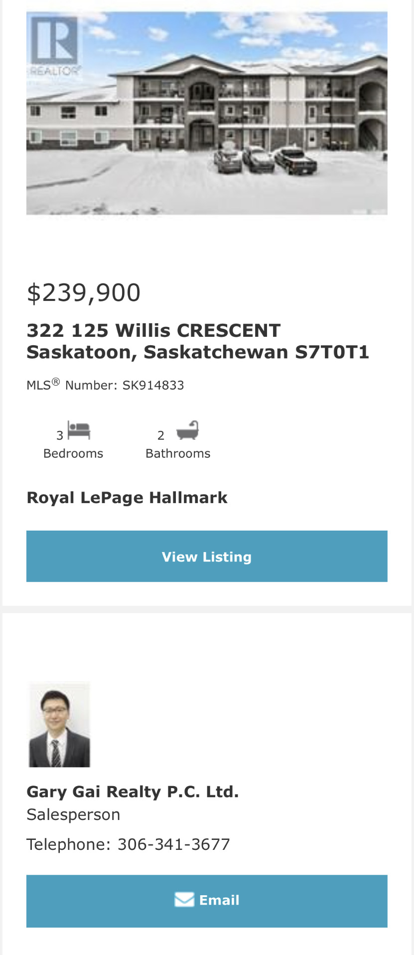 Stonebridge小区步行至学校，超市购物3室2卫2车位叠拼联排出售。安静2楼顶层边户，朝阳湖景，枫木橱柜，大理石台面，不锈钢家电，主卧带步入式衣柜，独立洗手间，大尺寸阳台，独立储物间。保养极佳。挂牌价格：$239900。详情请联系 Royal LePage地产经纪Gary - 4