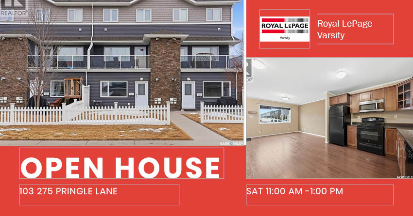 Public Open House公众开放看房 103-275 Pringle Lane 4月4日 周六11:00-1:00PM Gary Gai或者同事Dominic Parent会在此迎接🙏