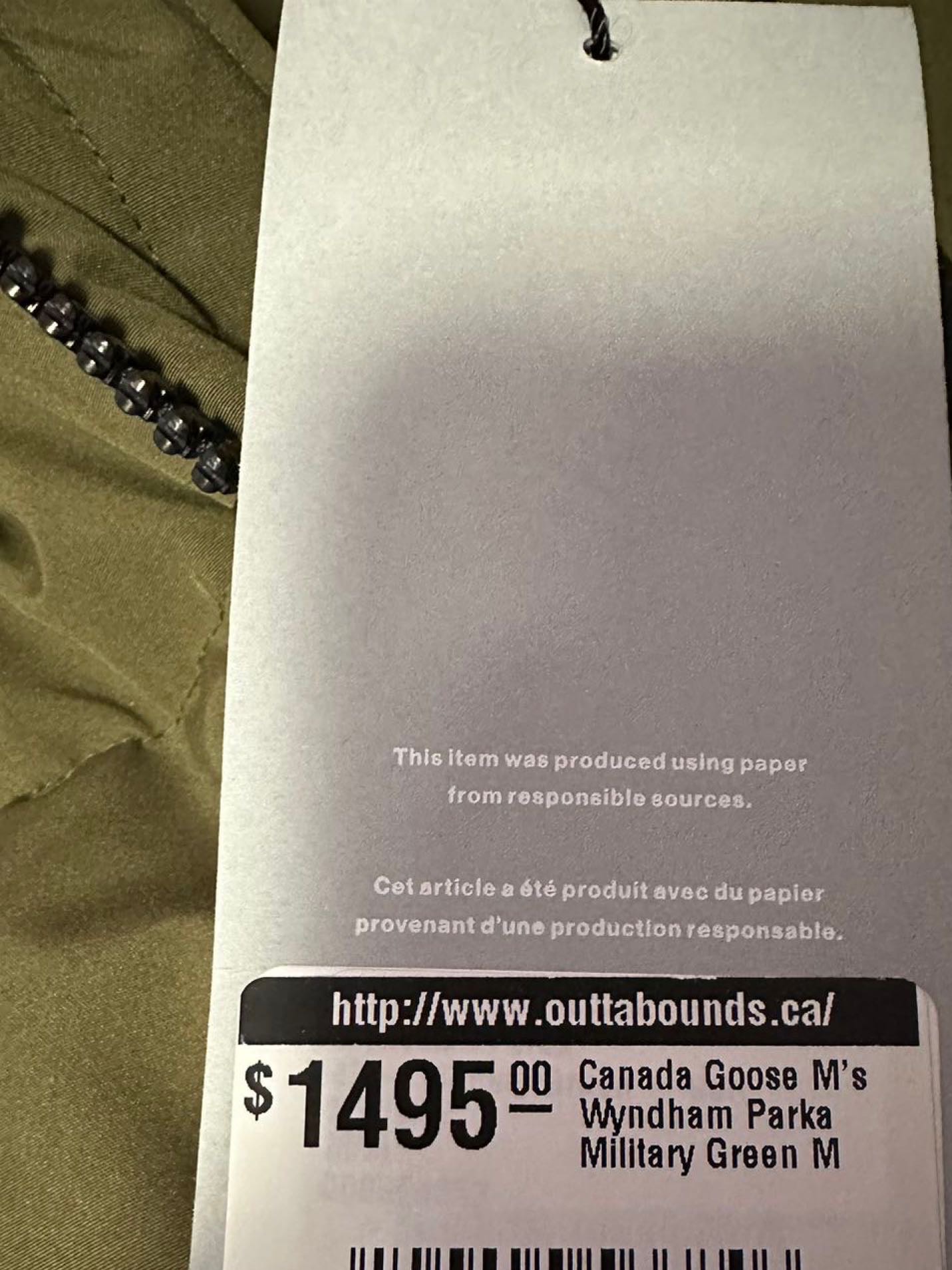 全新加拿大鹅男款M，带吊牌，没穿过 - 2