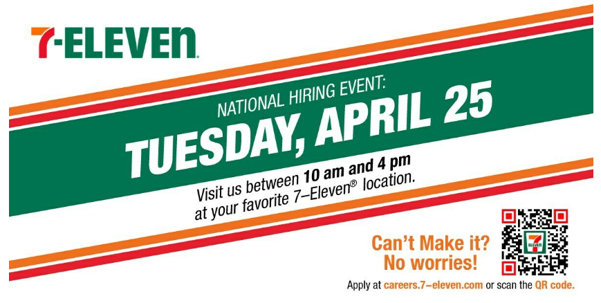 7- Eleven于4月25日将在加拿大举办全国招聘日！