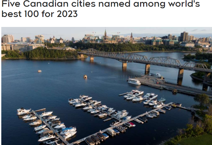 5个加拿大城市入围了2023年全球最佳100个城市！