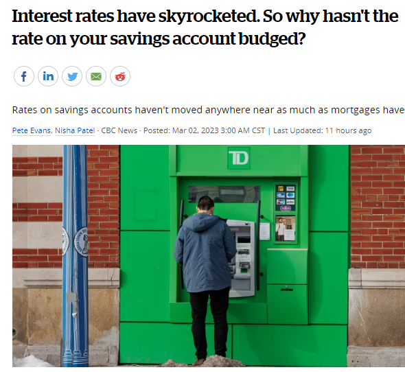 贷款利率直线上升，为什么储蓄账户利率没有变化呢?