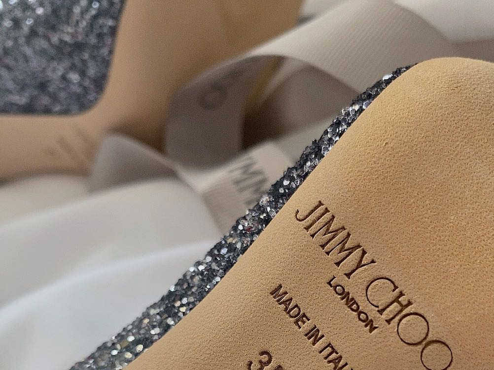 Jimmy Choo Romy 100 藏蓝和银色拼色 - 3