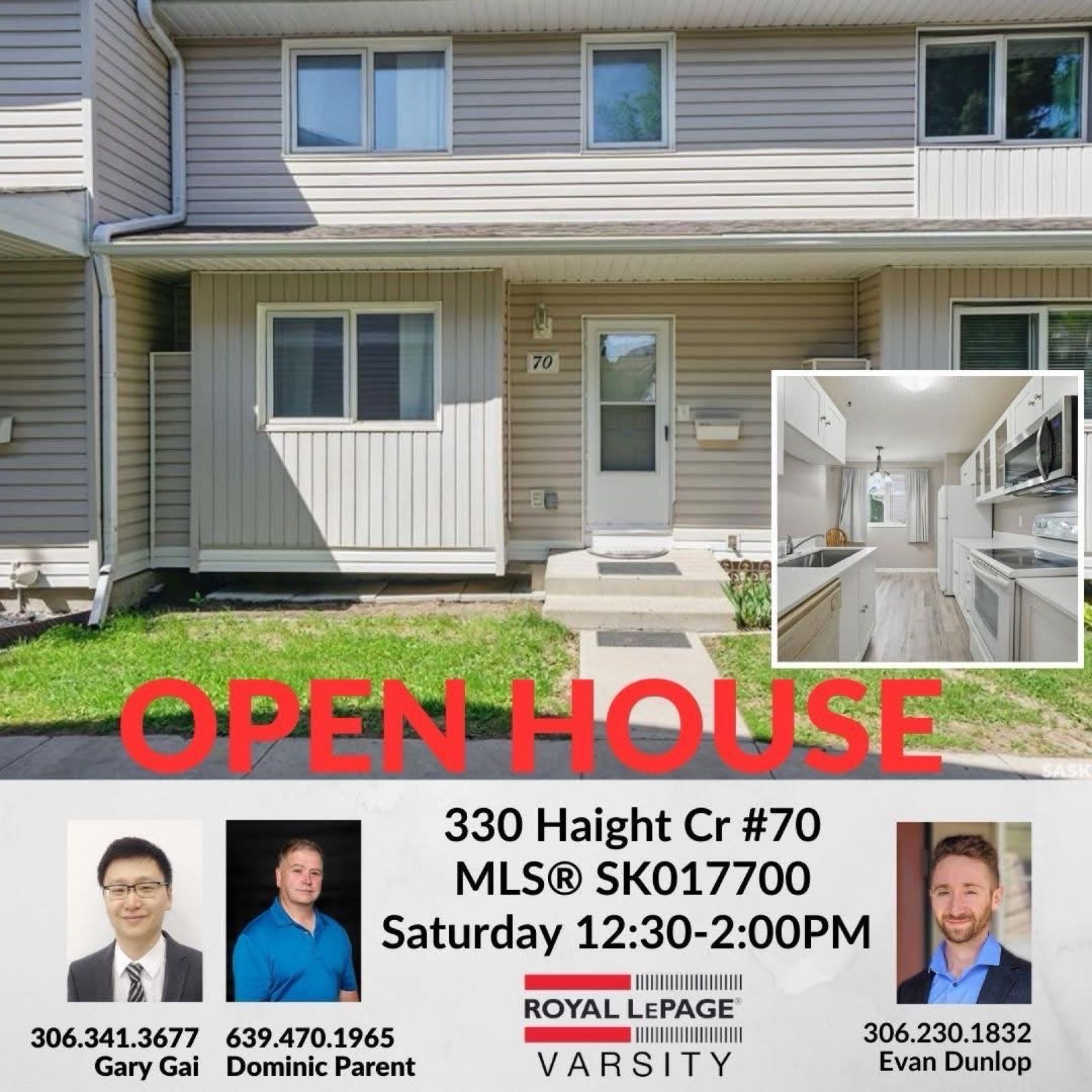 Public Open House公众开放看房 70-330 Haight Cres 12月6日 周六12-1:30PM Gary Gai和同事Dominic Parent会在此迎接🙏  ————————- Wildwood 社区3 卧 2 卫联排出售！全新翻新，实用维护成本低