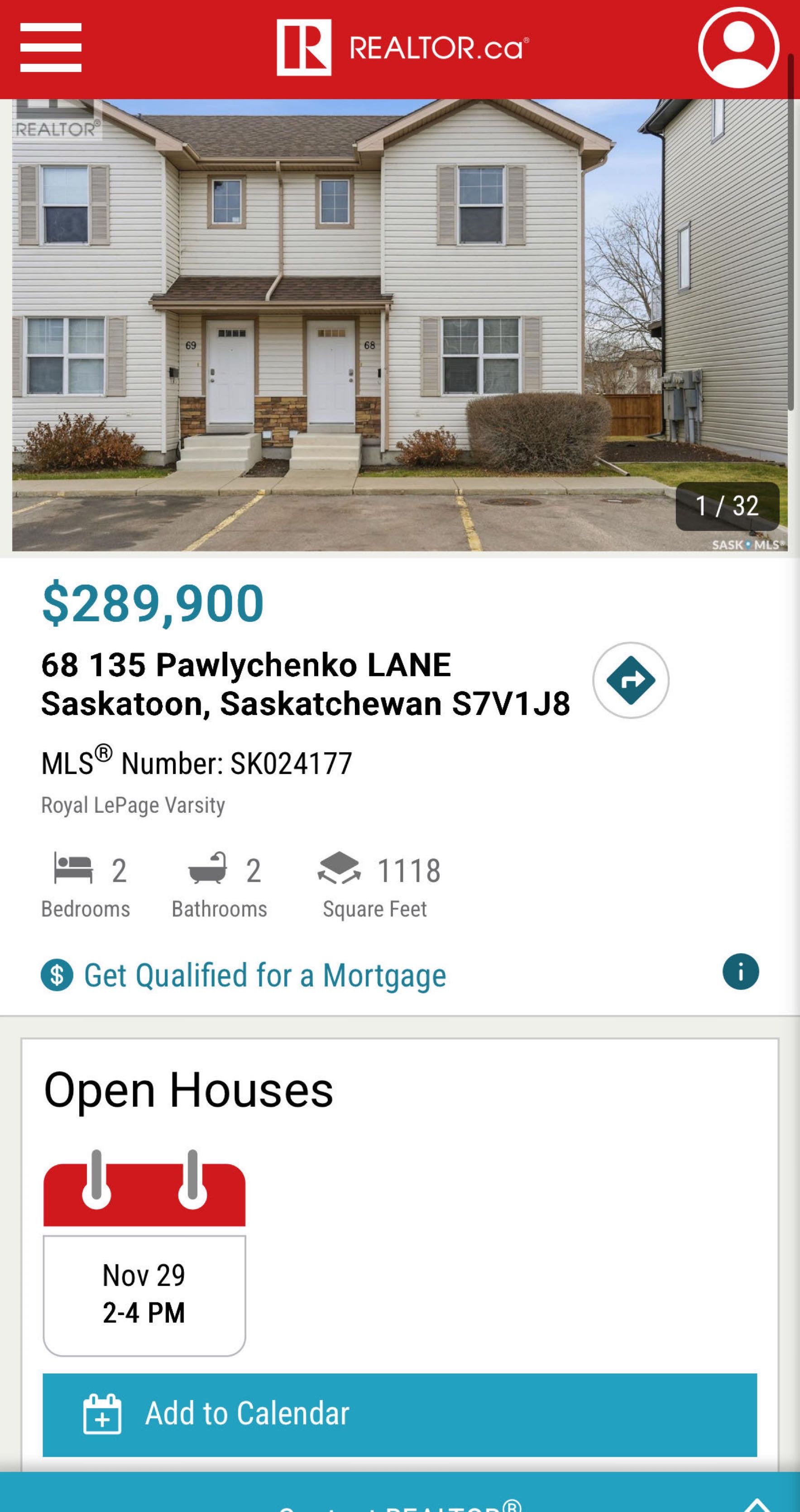 Public Open House公众开放看房 68-135 Pawlychenko Lane 11月29日 周六 2:00-4:00PM Gary Gai或者同事Dominic Parent会在此迎接🙏 ————— Lakewood小区安静边户联排别墅出售，两间宽敞卧室和两间 - 2