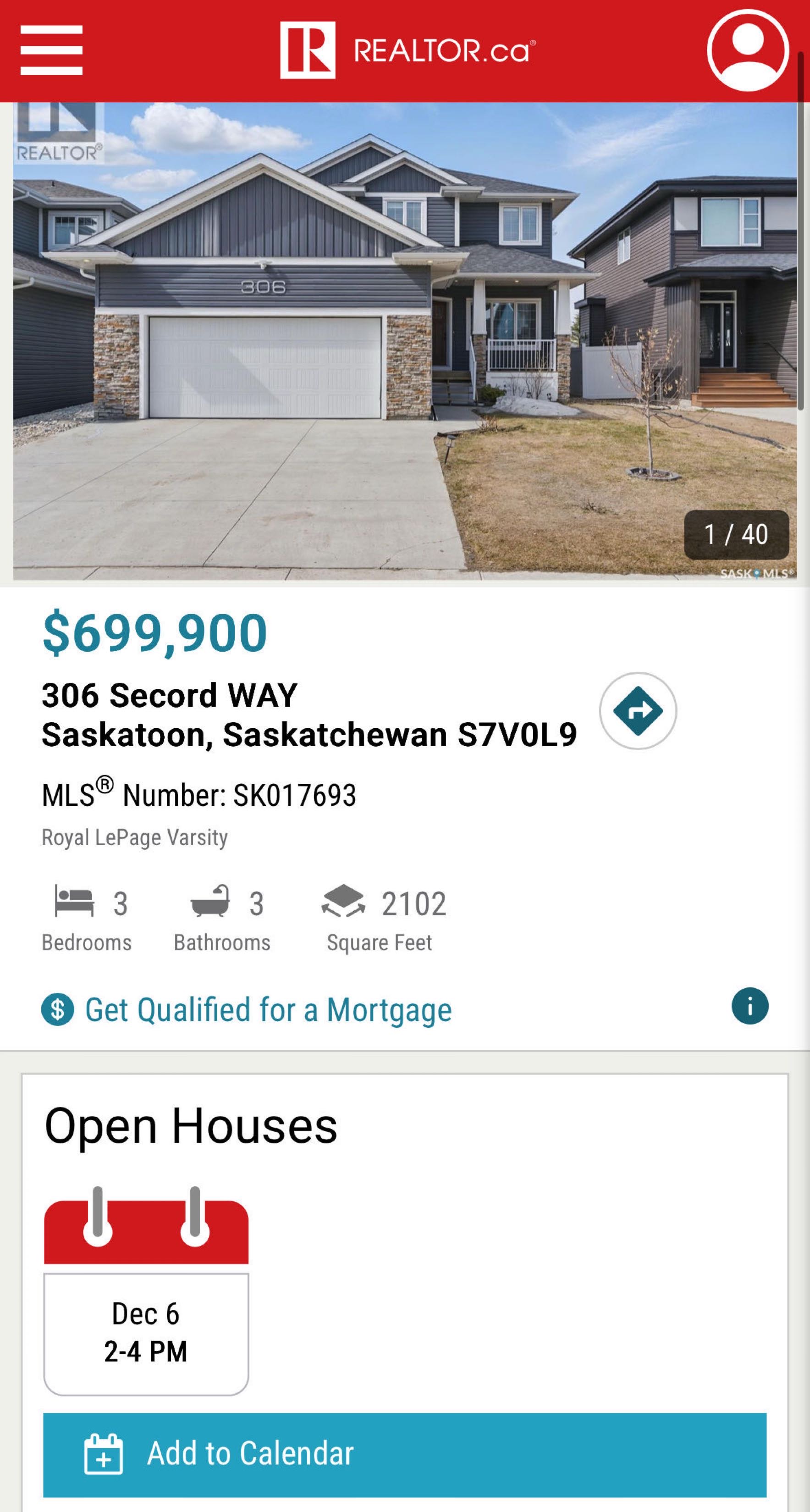 Public Open House公众开放看房 306 Secord Way 12月6日 周六 2:00-4:00PM Gary Gai或者同事Dominic Parent会在此迎接🙏 ————— Brighton小区背靠公园绿地3房3卫独立屋出售。Montana Homes前 - 2