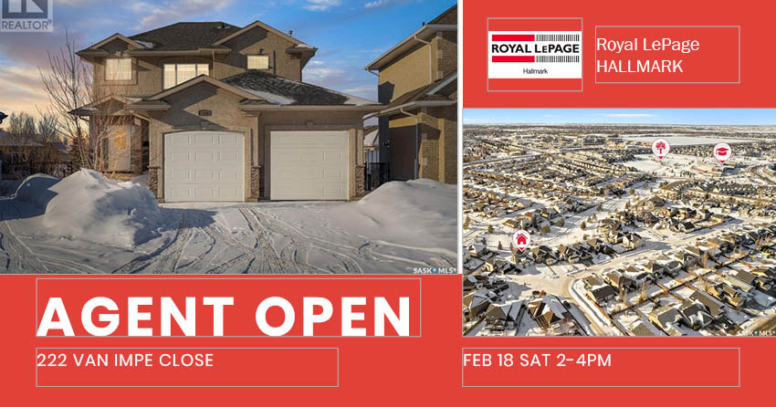 Public Open House公众开放看房 222 Van Impe Close 2月18日 周六 2:00-4:00 PM Gary Gai或者同事Dominic Parent会在此 - 2