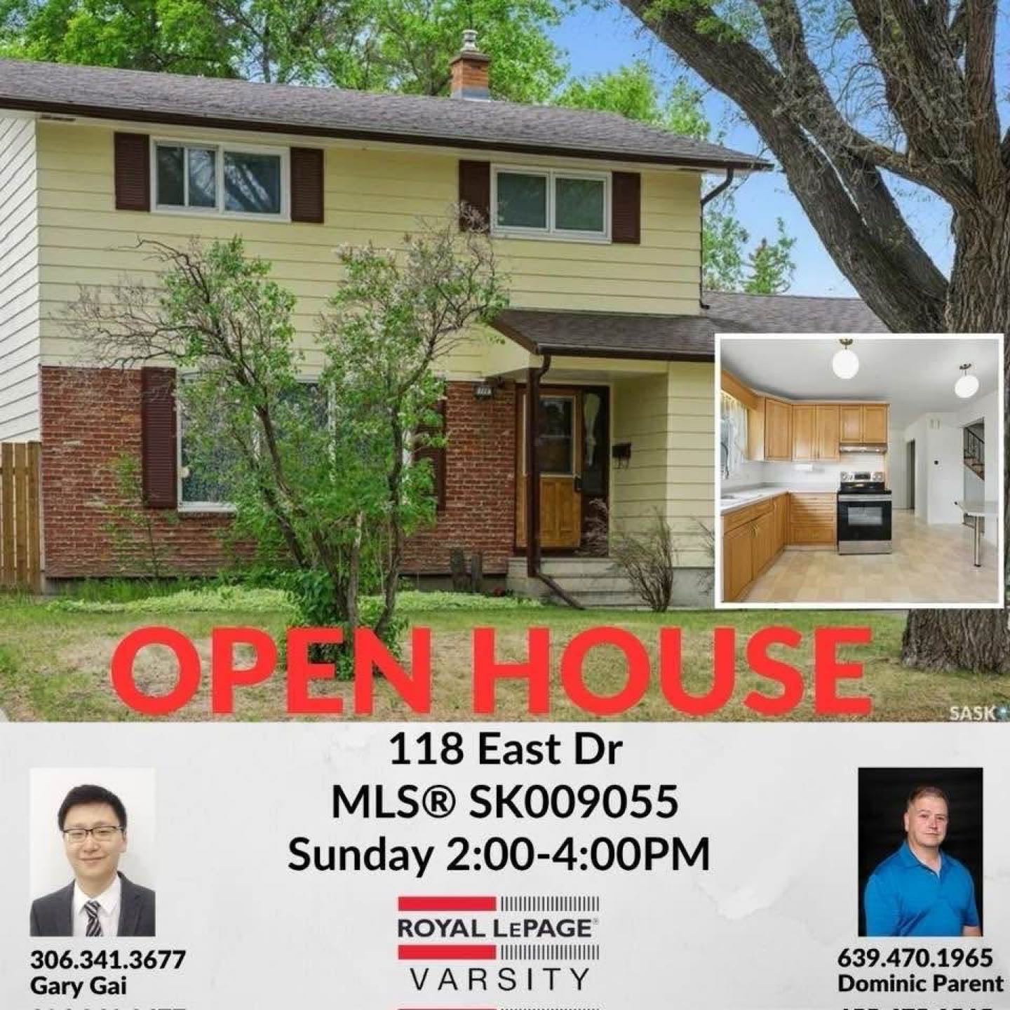 Public Open House公众开放看房 118 East Drive 6月22日 周日2:00-4:00PM Gary Gai或者同事Dominic Parent会在此迎接🙏 - 2