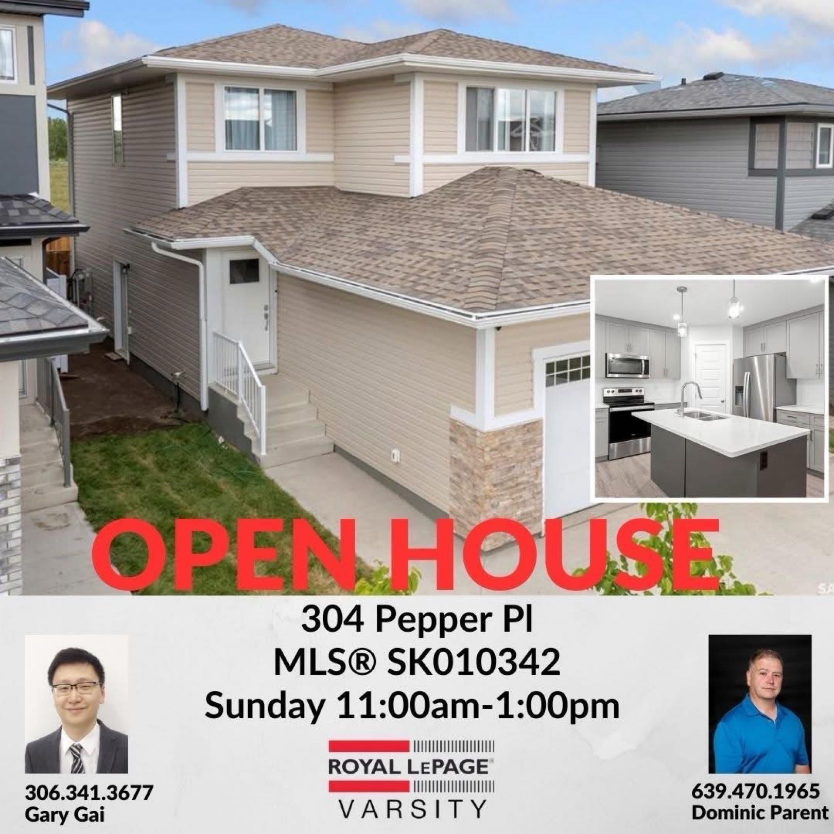 Public Open House公众开放看房 222 Haslam Ct 8月31日 周日 11-1 PM Gary Gai或者同事Dominic Parent会在此迎接🙏 ————— Silverspring 社区4房双车库独立屋出售！约 1883 平方英尺，采光充足，布局