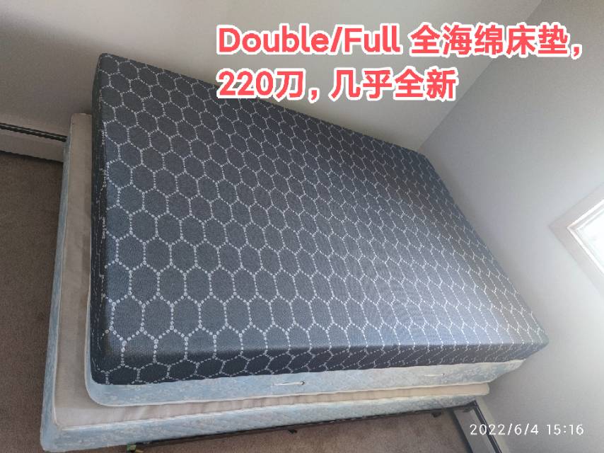 Double/Full 99新全海绵床垫，仅买回3个月，几乎没用过 - 2