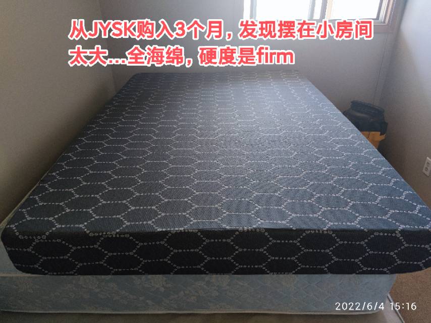 Double/Full 99新全海绵床垫，仅买回3个月，几乎没用过