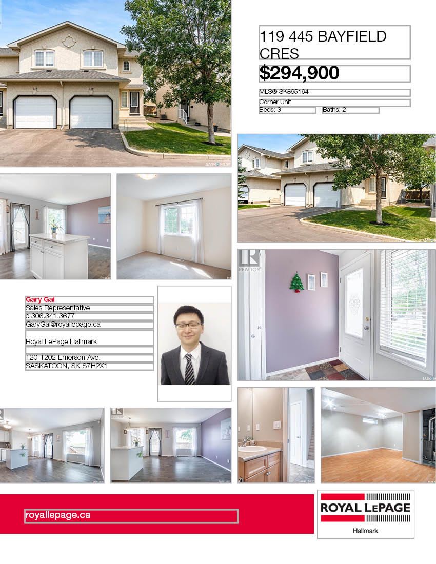 Briarwood小区低密度私密联排出售3房2卫，边户多窗户采光好，安静私密露台绿地，背面没有邻居。二楼三个大尺寸房间，地下室（带窗户）1超大多功能厅，保养如新更新有实木地板等。挂牌价格 $294900。详情联系地产经纪Gary Gai 盖王睿 3063413677 微信：ga