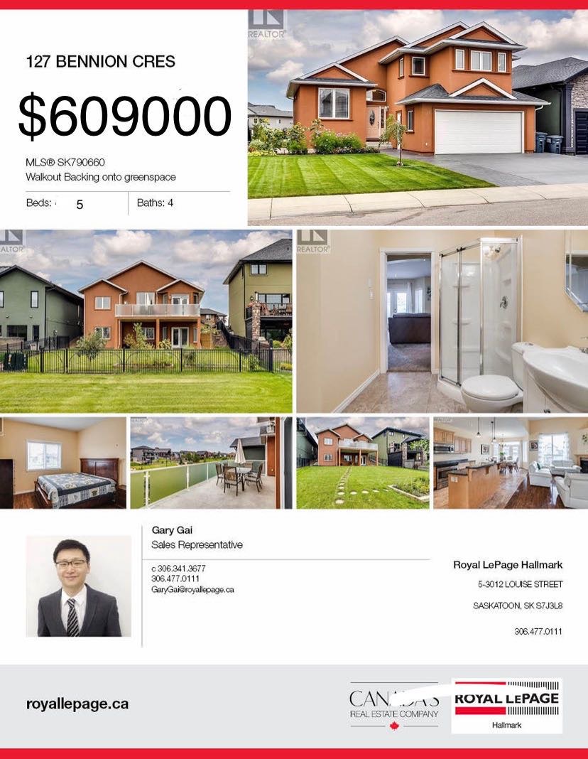 Willowgrove小区背靠公园地下室步出式独立屋1600尺（不含地下面积），前后安静，全景大窗，全天好采光。层高挑高。5房4卫外加1书房，大地块。大露台私密院子保养佳。挂牌价格：$609000。详情请联系地产经纪Gary Gai 盖王睿 3063413677