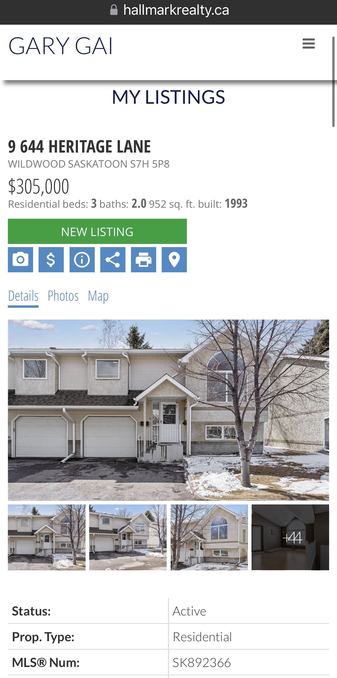 Wildwood小区错层边户联排出售。3房2卫连房子单车库外加室外双停车位，后院露台。主层挑高天花板，合成板地板，半地下室大窗户，近期更换高校锅炉和热水器。房屋保养优，采光好，近公园，学校，购物。挂牌价格 $305,000。详情联系地产经纪Gary Gai 盖王睿 3063413 - 3