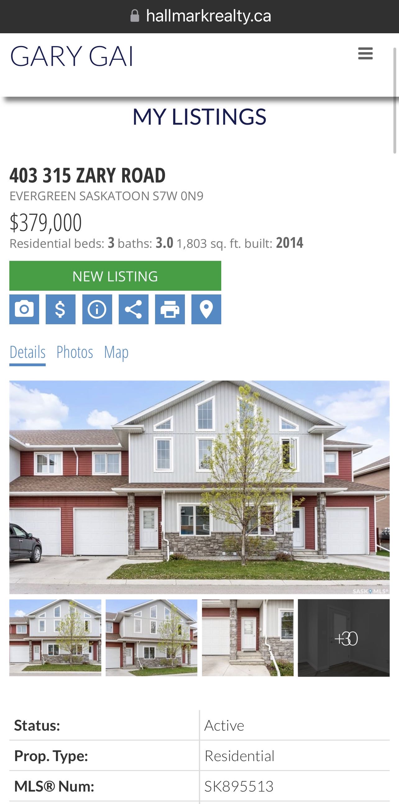 Evergreen小区2014年建3房3卫1书房大尺寸1804尺联排出售。带独立院子及连体车库。房屋特点：一楼书房，9次层高，新合成板地板，枫木厨房带不锈钢家电，客厅大窗好采光，二楼3个大卧室，主卧带步入式衣柜外加独立洗手间浴缸双洗手台。地下室未装修，高层高，带大窗户。房屋全新刷 - 3