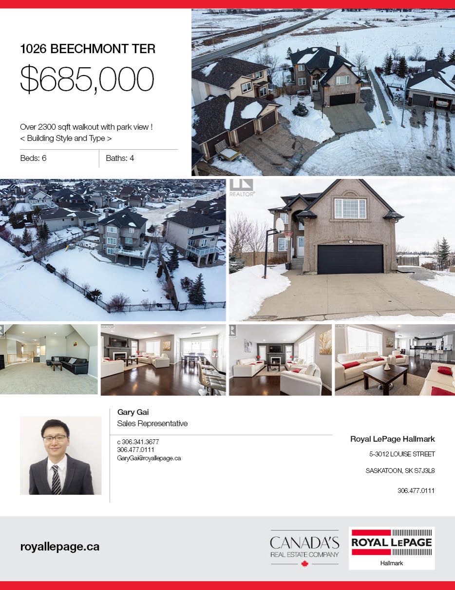 Briarwood小区2302尺步出式地下室独立屋出售，背后无敌景观，全方位采光，完全前后私密性，6房4卫，一层带书房，新厨房，新地板，新装修洗手间。开价：685000。有意请联系地产经纪Gary Gai 3063413677 微信：gary3677。