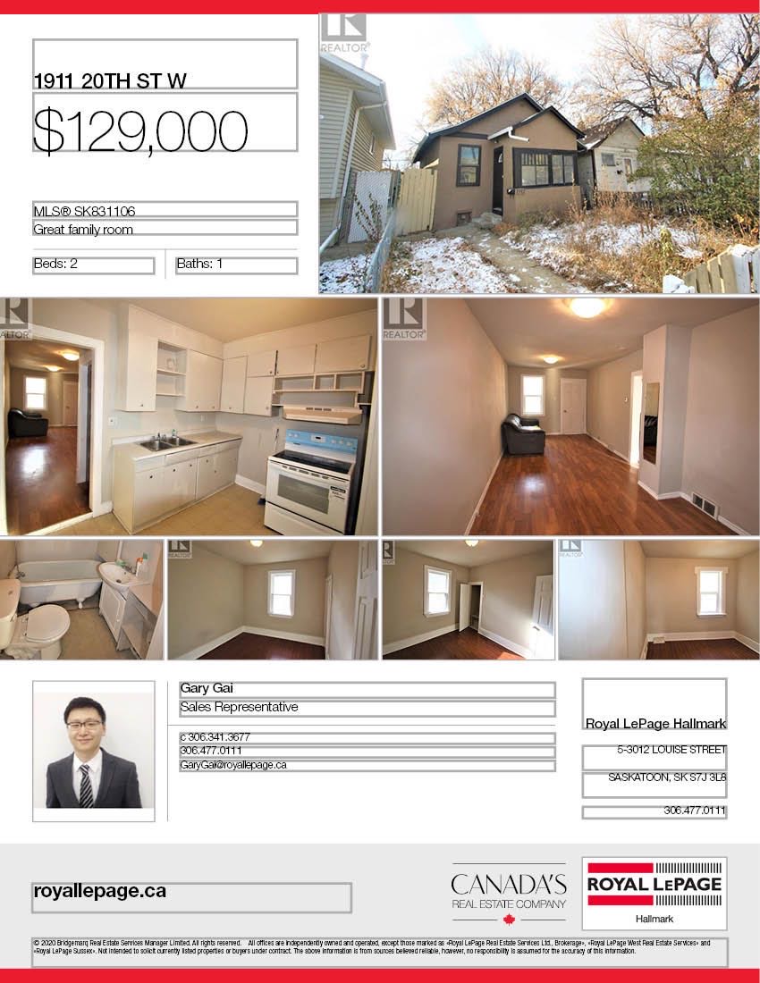 仅$129000！Pleasant Hill 小区 2室一厅一卫715尺独立屋出售。位于20街西，左邻右舍皆为好邻居，带独立私密院子。近期更新有瓦片，锅炉，热水器，灶台，围栏，较新窗户，地板，洁具，灯饰。全新刷漆。近小学，医院，附近购物。挂牌价格：$129000。