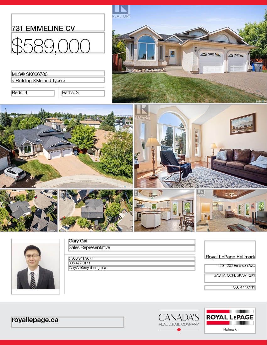 Lakeridge小区，背靠小学公园，扇形超大地块，2300尺4房3卫3厅2饭厅独立屋出售。保养极佳，大PVC窗户。明亮挑高大客厅，开放式大厨房。二楼3个大尺寸卧室，超大主卧带独立洗手间有步入式衣柜。三楼有超大家庭活动空间带壁炉，一间洗衣房，一间空房可用作书房或卧室。四楼全地下有