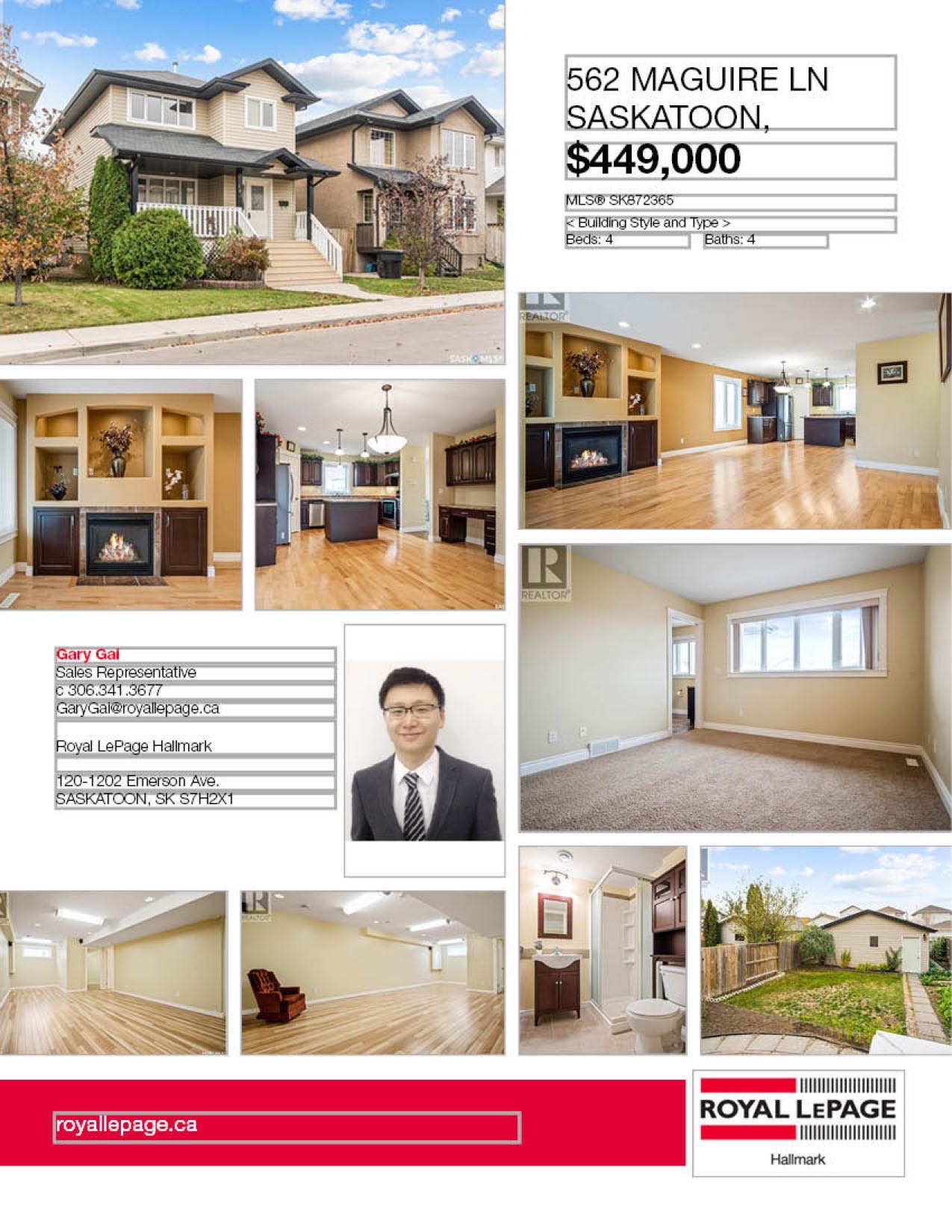 Willowgrove小区2005年建1532尺4室4卫双层独立屋出售，原D&S样板房。位置佳，地处安静街区，步行可达百年 高中，百米至两所小学，公园，购物中心，交通便利。房屋整体宽敞明亮，保养如新。砖墙特色天然气壁炉。实木和瓷砖地板，厨房枫木橱柜，且储物空间大，台面宽敞，不锈钢