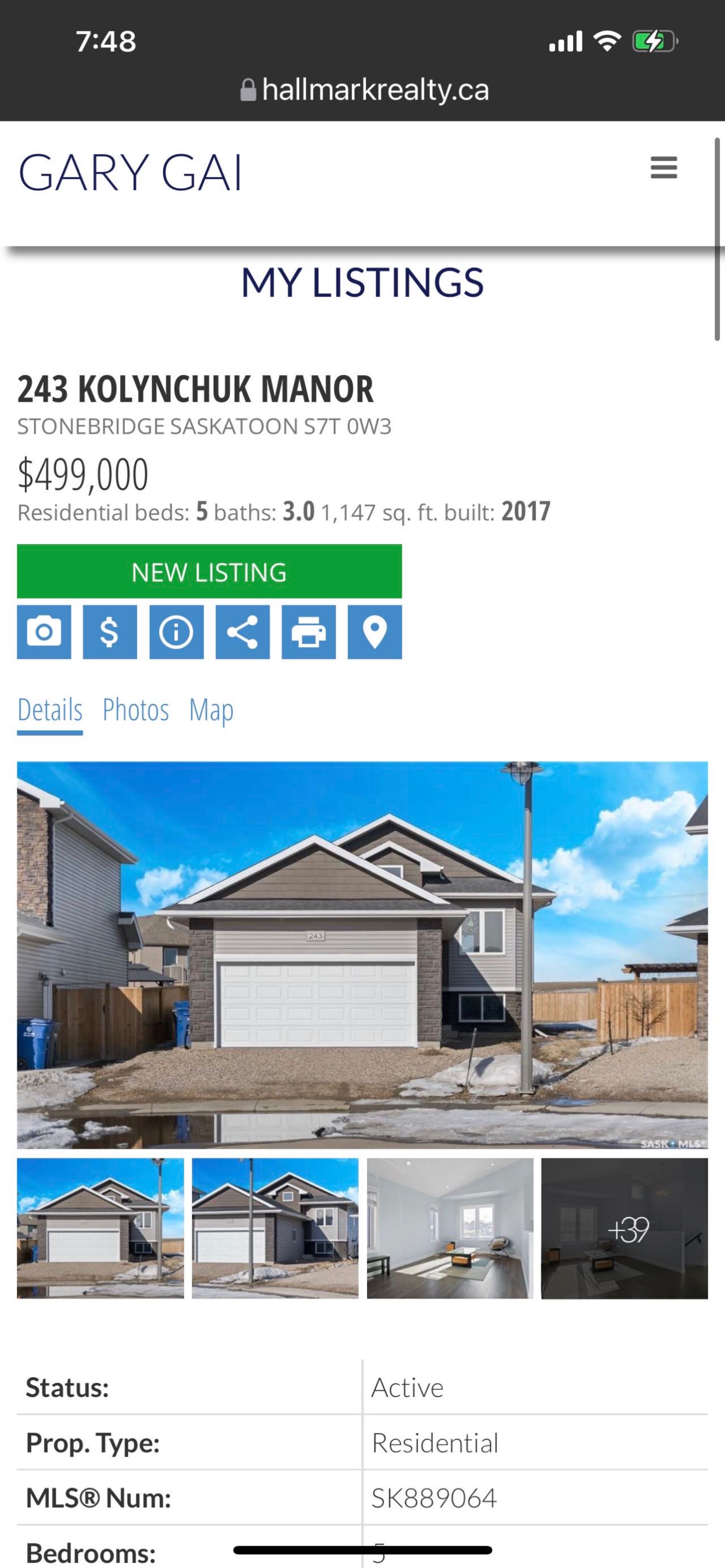 Stonebridge小区Fraser Homes建商1147尺错层独立屋，5房3卫，带半地下2室一厅一厨一卫独立出入合法出租套间出售。连房双车库，超大扇形地块，主层有尖顶调高天花板，合成木地板和瓷砖地板，大理石厨房台面。不锈钢家电。采光好，保养如新。挂牌价格：$499000。 - 3